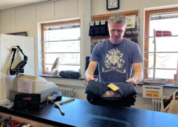 Peter Christiansen bag disken hos Eurogate i Hirtshals.