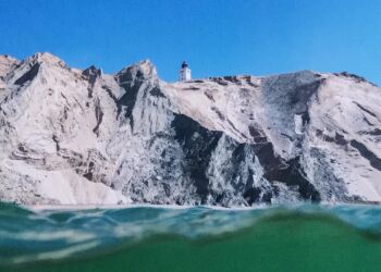 Havet ved Rubjerg Knude Fyr. Foto: Galleri Vand.