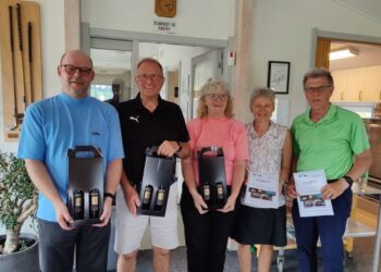 Fra venstre Kent Budolfsen, Villy Nielsen, Grethe Rømer, Jonna Barkholt og Hans Chr. Nielsen.