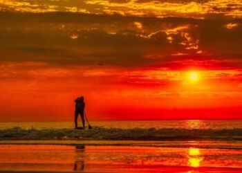 Solnedgang ved Husmoderstranden. Foto (arkiv): Arturs Pirazkov.