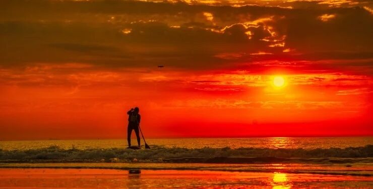 Solnedgang ved Husmoderstranden. Foto (arkiv): Arturs Pirazkov.