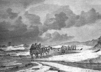 ”Agepost fra Skagen”. Tegning af Carl Locher, bragt i Illustreret Tidende den 9/11 1873. Foto: VHM.