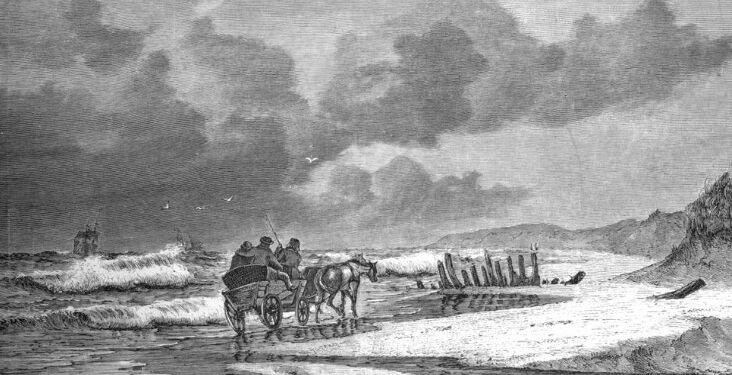 ”Agepost fra Skagen”. Tegning af Carl Locher, bragt i Illustreret Tidende den 9/11 1873. Foto: VHM.