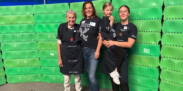 Alice og Sylvia samt Karla på armen af Sara. Foto: Niels Skipper.