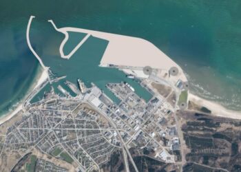 Kortskitse, som viser havneudvidelsens omfang. Grafik: Hjørring Kommune.