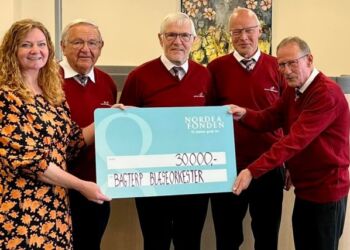 Filialdirektør Betina D.Jensen, Bent Vanggaard, Hans Jørn Christensen, Gert Odgaard og Tom Steffensen.