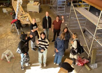 Besigtigelse ved renoveringen af skolens lokaler på Vestkajen.