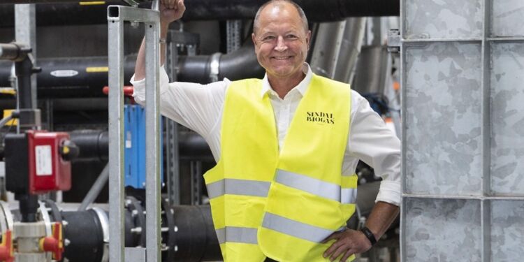 Kim Bernhard Tornby på besøg hos Sindal Biogas. Foto: Maskinmesteren.