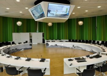 Byrådssalen i Hjørring Kommune.