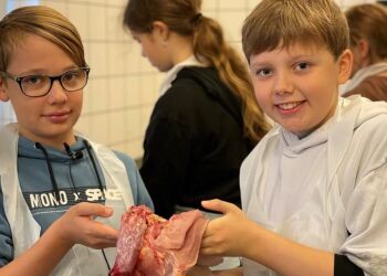 Sebastian og Andreas fik plukket deres høne og pillet indvoldene ud, selvom de ikke var meget for det.
Foto: Henriette Maj Pedersen / TV2 Nord.