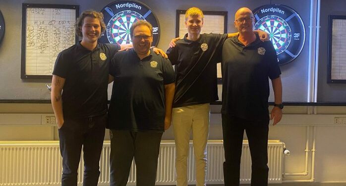 Hjørring 2, som fra venstre Mads Sejerskild Kristensen, Bo Brønnum, Nicolai Lund Chistensen og Michael Duus Nielsen, var mandskabet, der lørdag tog 6 point med hjem fra Hirtshals.