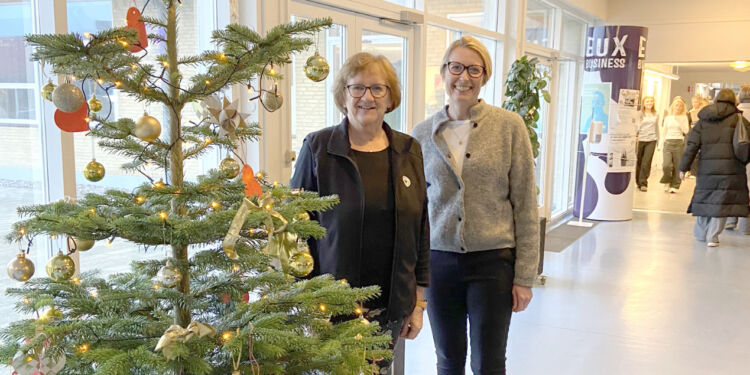 Fra venstre – Jette Videnkjær fra Dansk Folkehjælp og Mette Vesterø, underviser HHX.