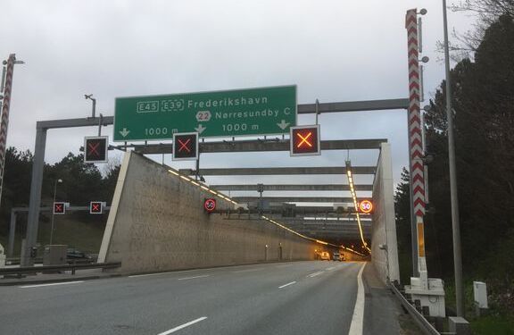 Limfjordstunnelen er lukket i nogle timer den 6. december. Foto: COWI.