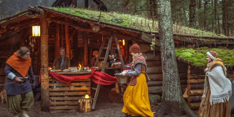 Vikingestemning i Yxengaard. Foto: Inge Møller.