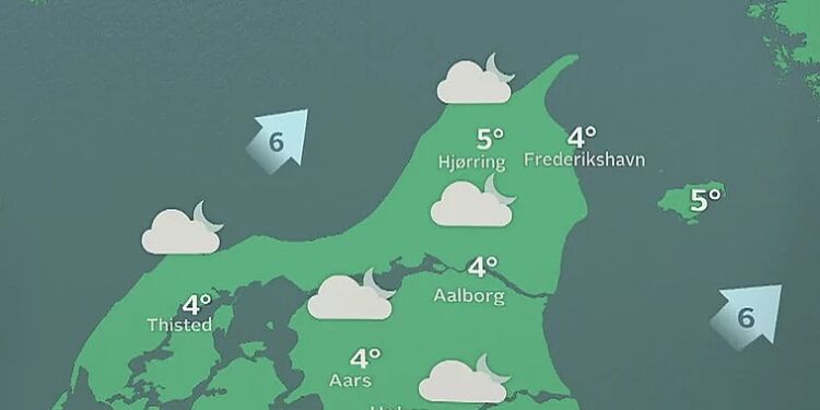 En mild tirsdag er i vente for nordjyderne. Foto: TV2 Vejret.