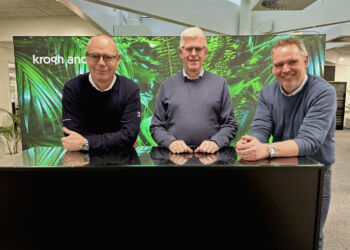 Niels Krogh Andersen (tv), Hans Mørch og Mogens Krogh Andersen (th).