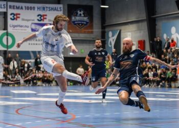 Futsal er tempo, fart og mål i Hallen Park Vendia. Brizze alias Brian Mengel. Foto: Jim Christensen.