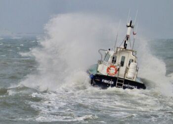 Lodsbåden Fibiger ved Hirtshals Havn. Foto: Preben Andersen.