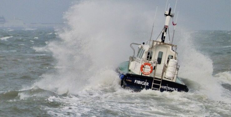 Lodsbåden Fibiger ved Hirtshals Havn. Foto: Preben Andersen.