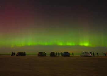 Nordlyset var fantastisk set fra Kjul Strand. Foto: Arturs Pirazkov.