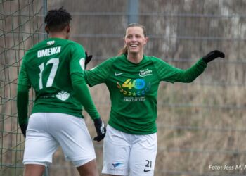 Rikke Dybdahl jubler hos Fortuna. Foto: Jess M. Madsen.