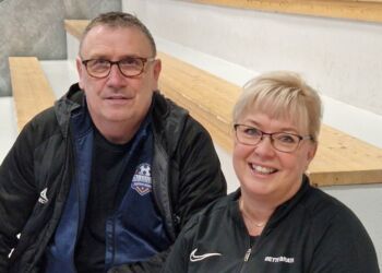 Store smil og tilfredshed hos 
Peter Steen  fra Hjørring Futsal Klub og Mette Brath fra Bagterp Gymnastiforening.