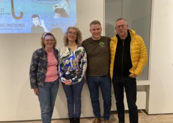 Anne Kirketerp og tre deltagere fra Foreningen Jordforbindelsen. Foto: Privat.