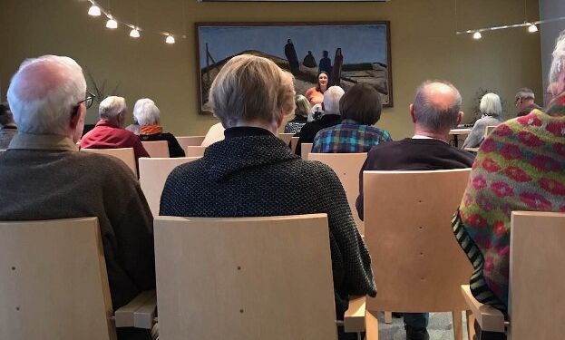Tidligere teaterleder Inge Reenberg ved generalforsamlingen i Museumsforeningen.