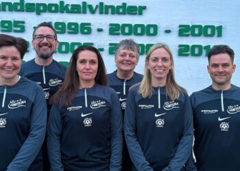 Fortunas bestyrelse 2023. Fra venstre er det Pia Sommergren, Jesper Jungclaus, Karina Bech Jensen, Mette Bach Kjær, Lene Fleng Madsen og Simon D. Walther.
