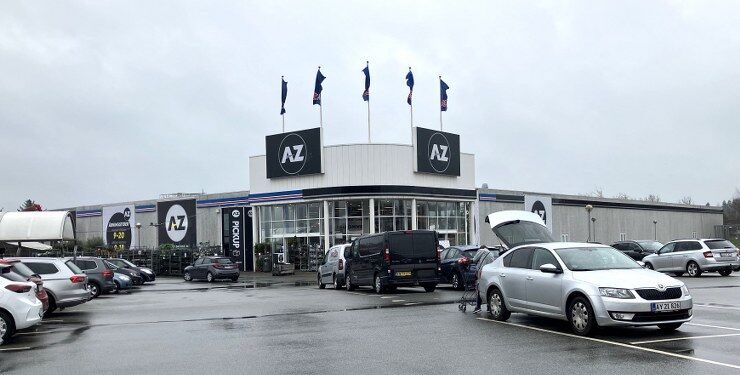 Nyt logo på facaden hos A-Z ved Ringvejen i Hjørring. Foto: Palle W. Nielsen