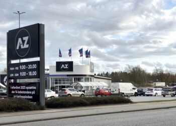 A-Z varehuset ved Ringvejen i Hjørring fejrer i weekenden en meget vellykket renovering blandt andet med ny skiltning. Foto. Palle W. Nielsen