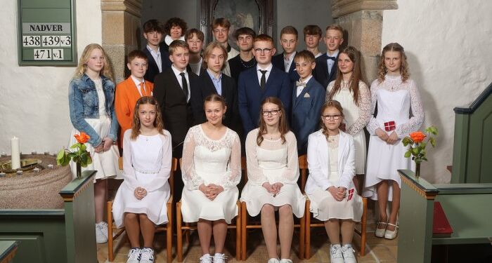 Konfirmander i Horne Kirke 2023. Foto: Henrik Risager.