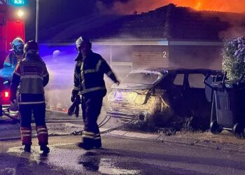 Brand i Hirtshals. Foto: Per Frank Paulsen / TV2 Nord.