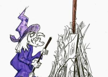 Hvordan kommer heksen til Bloksbjerg? Børnehuset Myretuen har løsningen. PR-foto.