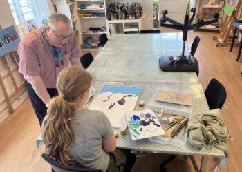 Den lokale kunstner Brian Lykke ejer og underviser på Hjørring Ny Kunstskole. 
Foto: Palle W. Nielsen