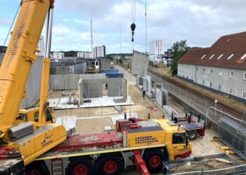 Om godt et år kan de første beboere flytte ind i Central Park Living i Hjørring. Foto: Palle W. Nielsen