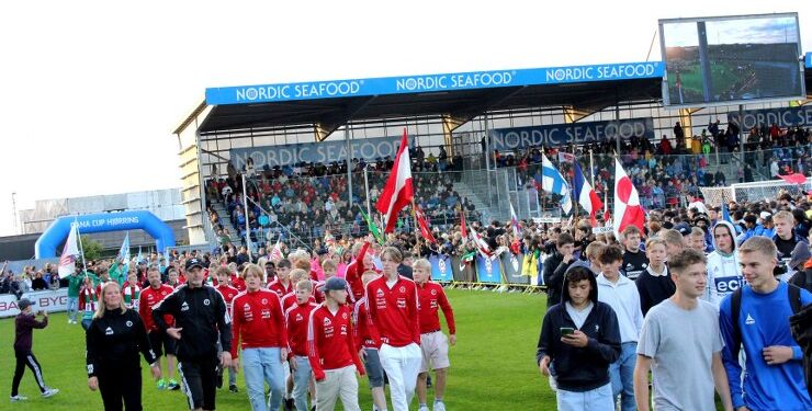 Indmarch til Dana Cup. Foto: Arkiv.