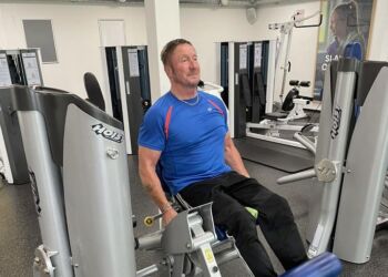 Knud Erik i gang med træningen hos LOOP i Hirtshals. Foto: Privat.