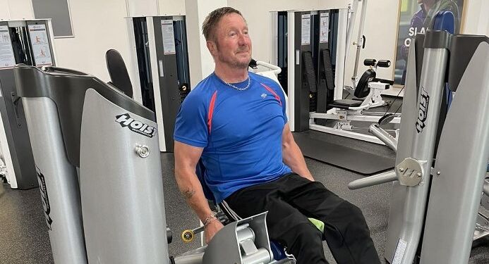 Knud Erik i gang med træningen hos LOOP i Hirtshals. Foto: Privat.