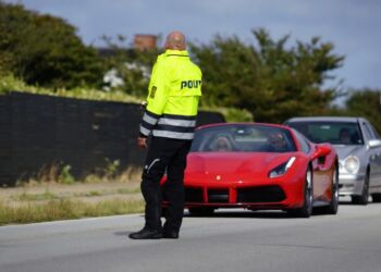 Politiet har i den forgangne uge været markant til stede i og omkring Skagen. Foto: Presse-fotos.dk.