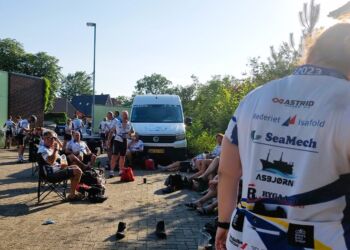 Team Hjørring tager en pause undervejs mod Bremen. Foto: Jesper Holmelund.