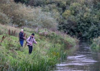 Lystfiskere ved Uggerby Å Cup. Foto (arkiv): Jens Kranen.