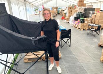 Stol på Lone fra A-Z, som har en pop up-butik i det store eventområde til Dana Cup. Foto: Palle W. Nielsen.