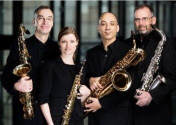 I Bjergby Kirke kan man fredag opleve Jutlandia Saxofonkvartet. PR-foto