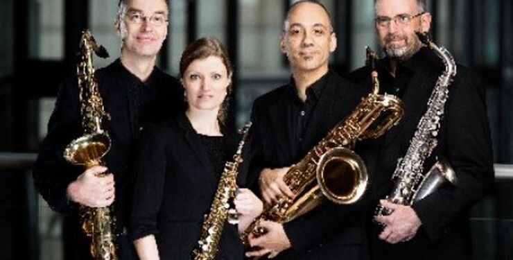 I Bjergby Kirke kan man fredag opleve Jutlandia Saxofonkvartet. PR-foto