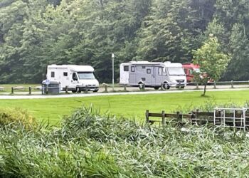 Autocampere ved Svanelunden. Foto (arkiv): Gitte Andersen.