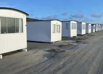 Anja Gerneu Vanggaard fotograferede badehusene ved 20-tiden onsdag aften.