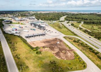 Udgravning til Gas Tankanlæg (LBG) for lastbiler hos HTC. Foto: René Stoklund.