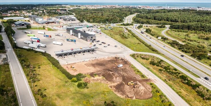 Udgravning til Gas Tankanlæg (LBG) for lastbiler hos HTC. Foto: René Stoklund.