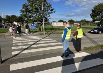 Lundergårdskolens skolepatrulje. Foto: Arkiv.